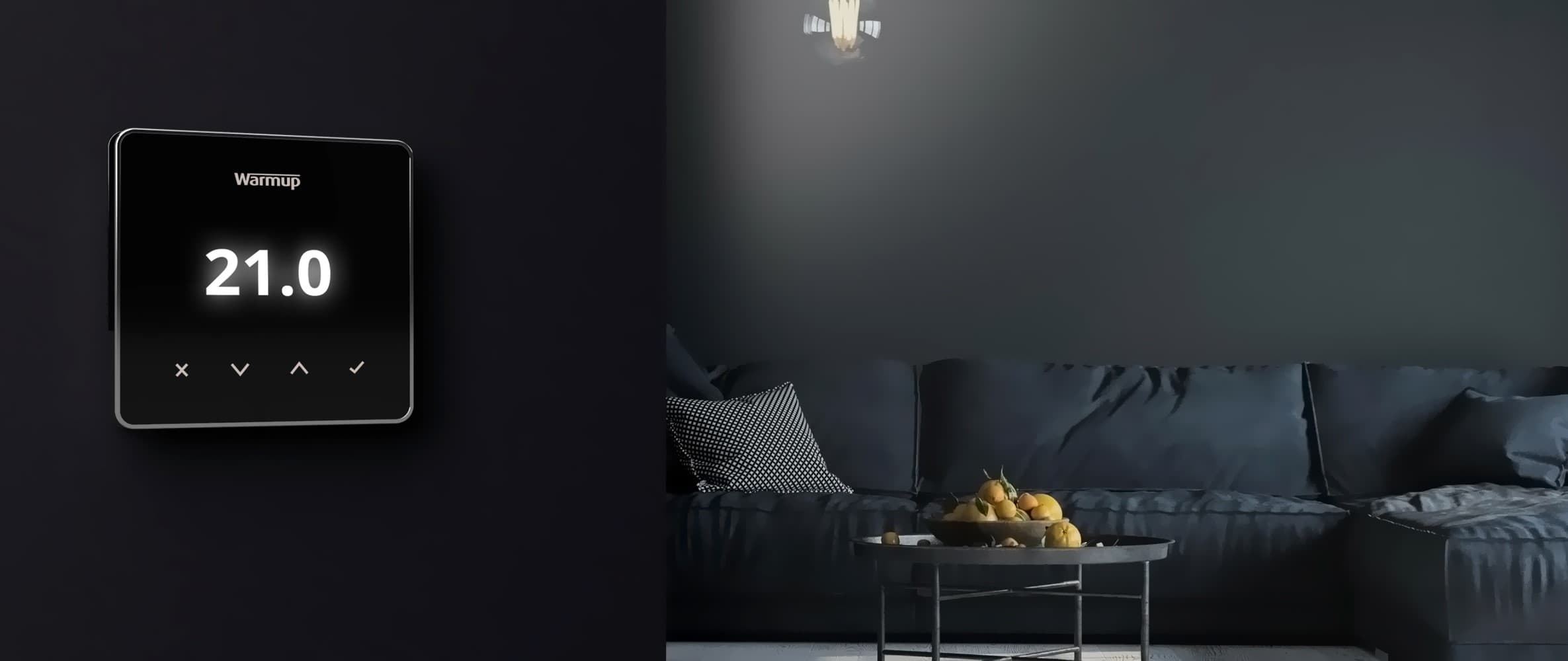 Element zwart aan de wand zitkamer