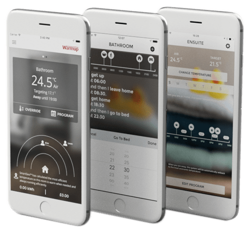 warmup myheating app op mobiele telefoon